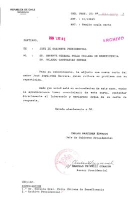 [Oficio Gab. Pres. Ord. N° 5072 de Jefe de Gabinete Presidencial, remite copia de carta que se indica]