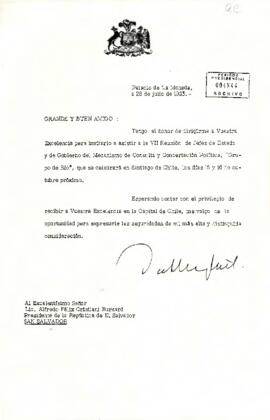 [Carta dirigida a Presidente de la República del Salvador]