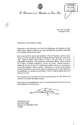 [Carta del Presidente de Costa Rica al Presidente Patricio Aylwin]