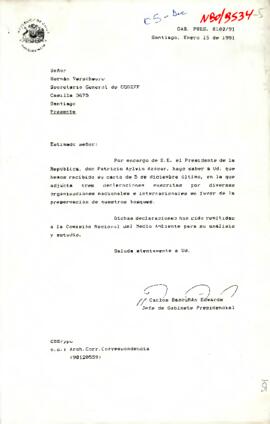 [Carta de Presidencia, dirigida a señor Hernán Verscheure]