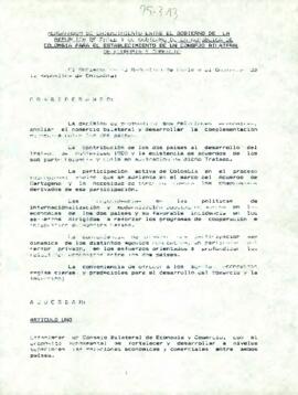 [Memorandum de entendimiento entre Chile y Colombia en temas de Economía y Comercio]