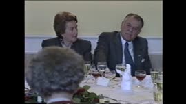 Presidente Aylwin en almuerzo oficial en Alemania Federal : video