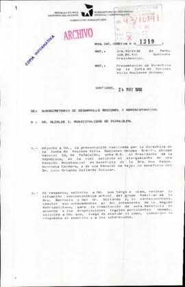 [Orden N° 1319 de la Subsecretaría de Desarollo Regional y Administrativo]