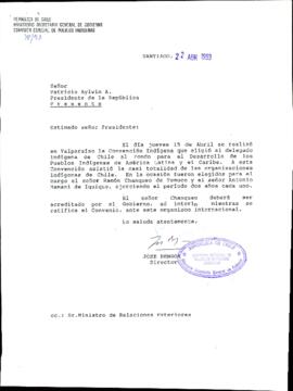[Carta de la Comisión Especial de Pueblos Indígenas]