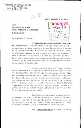 [Carta de la Corporación de Desarrollo Privado Plan Linares dirigida al Presidente Patricio Aylwin]
