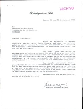 [Carta del Embajador de Chile en Argentina]