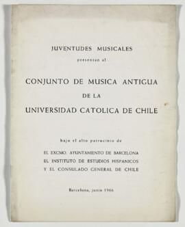 Juventudes musicales presentan al conjunto de música antigua de la Universidad Católica de Chile