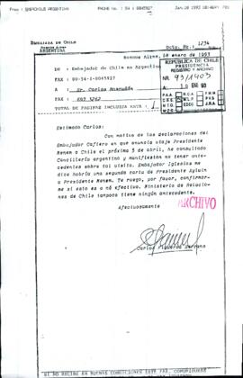 [Fax de Embajada de Chile en Argentina]