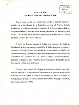Informe Archivo Presidencial