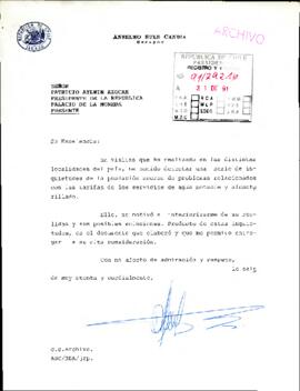 [Carta del Senador Anselmo Sule dirigida al Presidente Patricio Aylwin]
