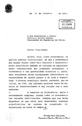 [Carta Presidente de la República Federativa de Brasil a de S.E El Presidente Patricio Aylwin]