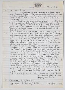 Carta del sr. Jack Edwards dirigida a Sylvia Soublette