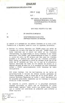 [Carta de vicepresidencia de ENAMI relativa a solicitud de diputados]