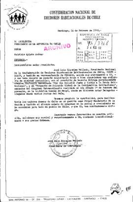 [Carta de la Confederación Nacional de Deudores Habitacionales de Chile]