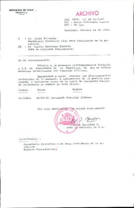 [Oficio Ord. N° 5107 de Jefe de Gabinete Presidencial, remite copia de carta]