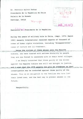 [Carta por petición de derogación de Ley de Amnistía de 1978]