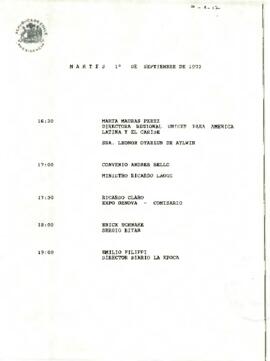 Programa Martes 01 de Septiembre de 1992.