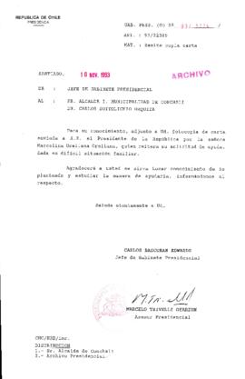 [Oficio Gab. Pres. N° 5774 de Jefe de Gabinete Presidencial, remite copia de carta que se indica]