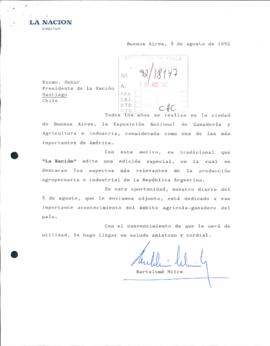 [Carta del Director del diario La Nación de Argentina dirigida al Presidente Patricio Aylwin]