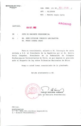 [Oficio Ord. N° 5126 de Jefe de Gabinete Presidencial, remite copia de carta]