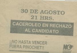 ¡¡NO hasta vencer, fuera Pinochet!!
