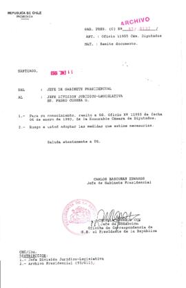[Oficio  Gab. Pres. Ord. N° 0107 de Jefe de Gabinete Presidencial, remite documento]
