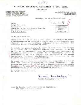 [Carta del abogado Hernán Montealegre dirigida al secretario de la Comisión de Verdad y Reconciliación]
