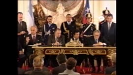Presidente Aylwin firma acuerdo de cooperación con Argentina: video