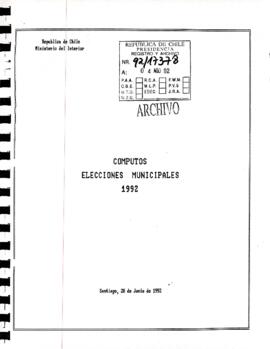 Computos elecciones municipales 1992