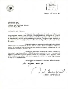 [Carta del Presidente de Chile al Presidente de Colombia]