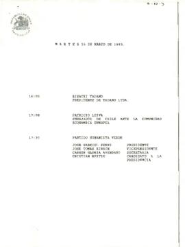 Programa Martes 16 de Marzo de 1993.