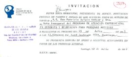 [Invitación de la Presidenta de la Asociación Chilena de Padres y Amigos de los Autistas  dirigida al Presidente Patricio Aylwin]