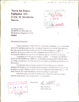 [Carta por petición de liberación a miembros mapuche del Consejo de Todas las Tierras]