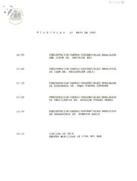Programa miércoles 20 de mayo de 1992