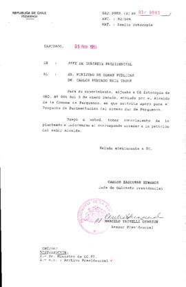 [Oficio  Gab. Pres. Ord. N° 0665  de Jefe de Gabinete Presidencial, remite copia de carta que se indica]