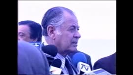 Imágenes del Presidente Aylwin en Reunión de Presidentes de América Latina, conversa con la prensa internacional: video