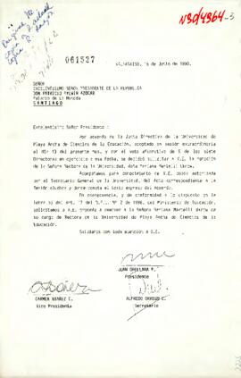[Carta con solicitud de  remover a la Señora Mariana Martelli Ukrow de su cargo de Rectora de la Universidad de Playa Ancha de Ciencias de la Educación].