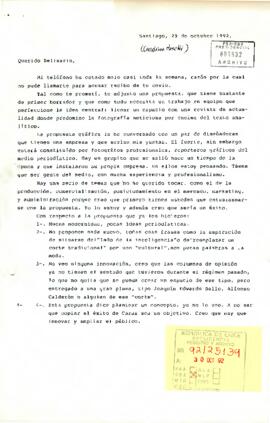 [Carta con Propuesta de revista de actualidad predomine la fotografía noticiosa enviada al mInistro del Interior].