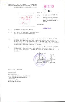 [Oficio Ord. N° 221 de Director SERVIU VI Región, remite copia de respuesta que se indica]