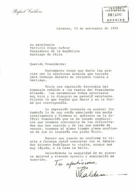 [Carta de Rafael Caracas dirigida al Presidente Patricio Aylwin Azócar]