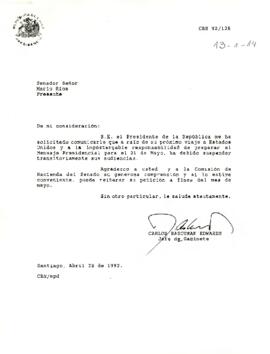 [Carta de rechazo de solicitud de audiencia con el Senador Mario Ríos]