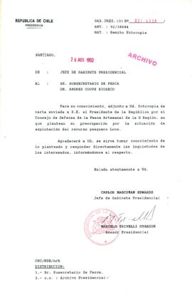 [Oficio Ord. N° 4338 de Jefe de Gabinete Presidencial, remite copia de carta]