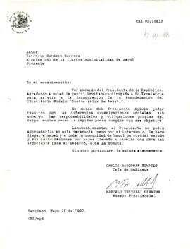 [Carta del Asesor Presidencial al Alcalde de la Ilustre Municipalidad de Macul ]