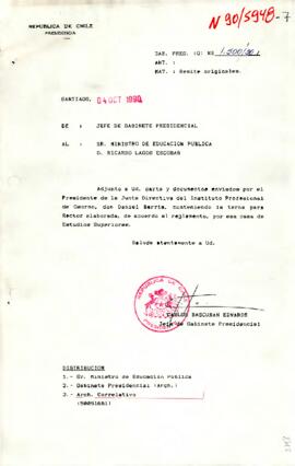 [Carta dirigida a Ministro de Educación sobre Elección de Rector]