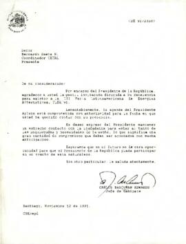 [Carta de Respuesta a Invitación III Feria Latinoamericanas de Energías Alternativas FLEA '91]