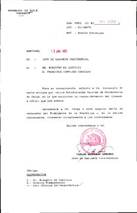 [Carta enviada por varios Suboficiales Mayores de Gendarmería de Chile]