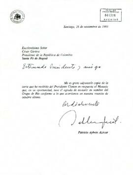 [Carta dirigida al Presidente de Colombia]