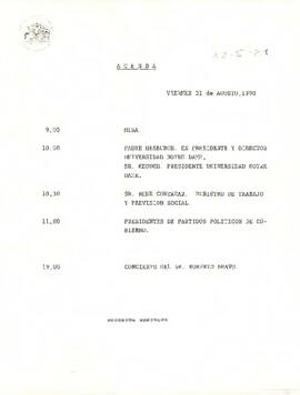 Agenda del 31 de Agosto de 1990
