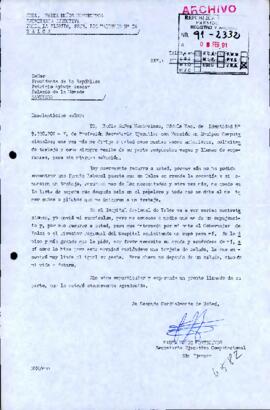 Carta recibida para solicitar una fuente de trabajo laboral en Talca.