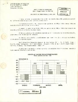 Índice de Ventas de Supermercados: Evolución de las ventas mensuales Abril 1991